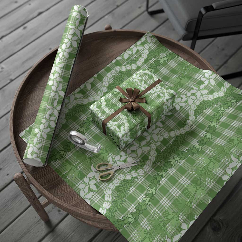 Hawaiian Ohia Lehua Lei Wrapping Paper Plaid Palaka Omaomao Pattern LT9 - Polynesian Pride