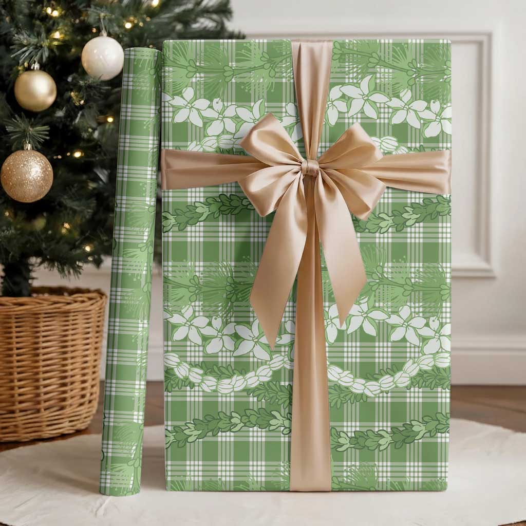 Hawaiian Ohia Lehua Lei Wrapping Paper Plaid Palaka Omaomao Pattern LT9 - Polynesian Pride