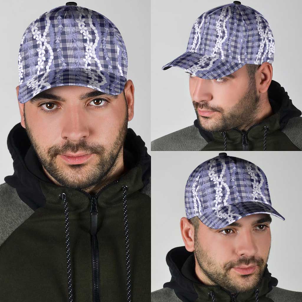 Hawaiian Ohia Lehua Lei Classic Cap Plaid Palaka Uliuli hohonu Pattern - Polynesian Pride
