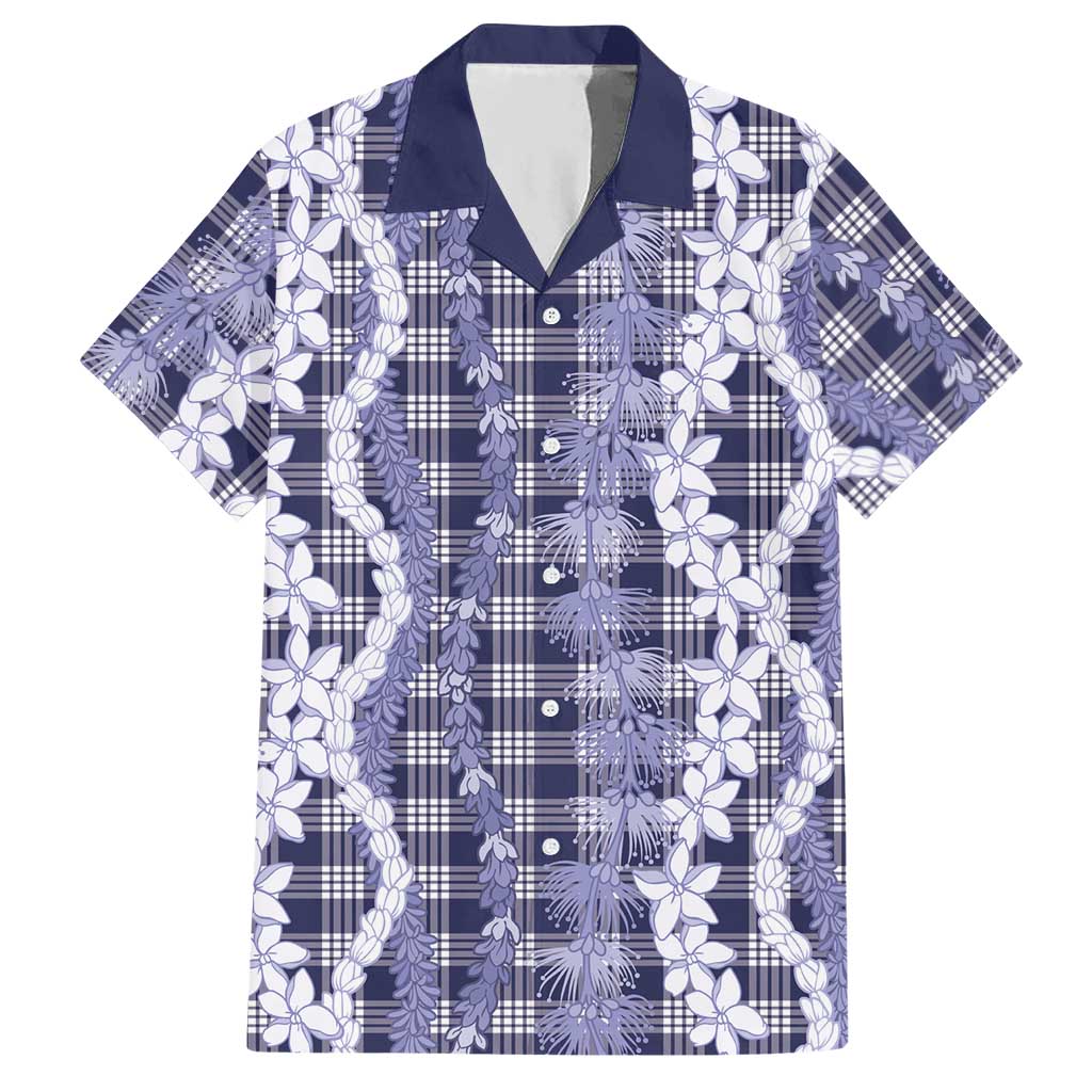 Hawaiian Ohia Lehua Lei Hawaiian Shirt Plaid Palaka Uliuli hohonu Pattern - Polynesian Pride