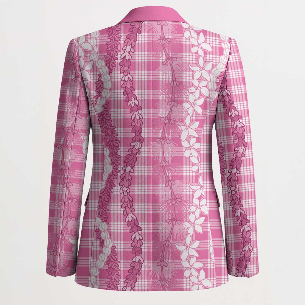 Hawaiian Ohia Lehua Lei Blazer Plaid Palaka Akala Pattern - Polynesian Pride