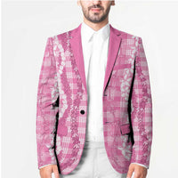 Hawaiian Ohia Lehua Lei Blazer Plaid Palaka Akala Pattern - Polynesian Pride