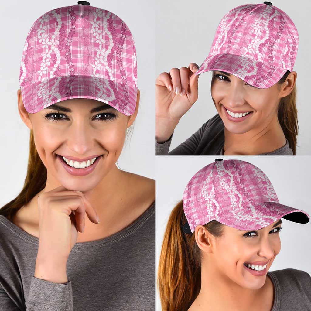 Hawaiian Ohia Lehua Lei Classic Cap Plaid Palaka Akala Pattern - Polynesian Pride