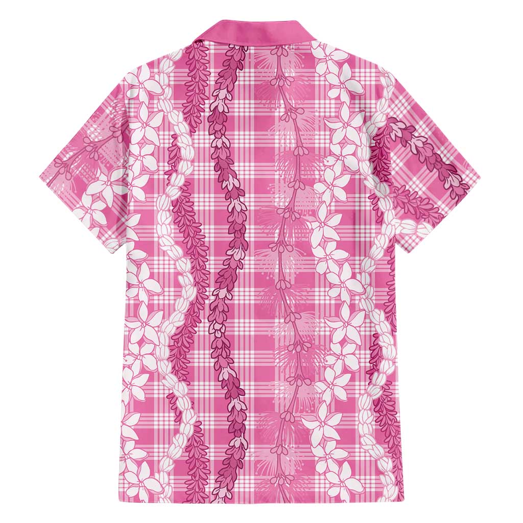 Hawaiian Ohia Lehua Lei Family Matching Mermaid Dress and Hawaiian Shirt Plaid Palaka Akala Pattern LT9 - Polynesian Pride