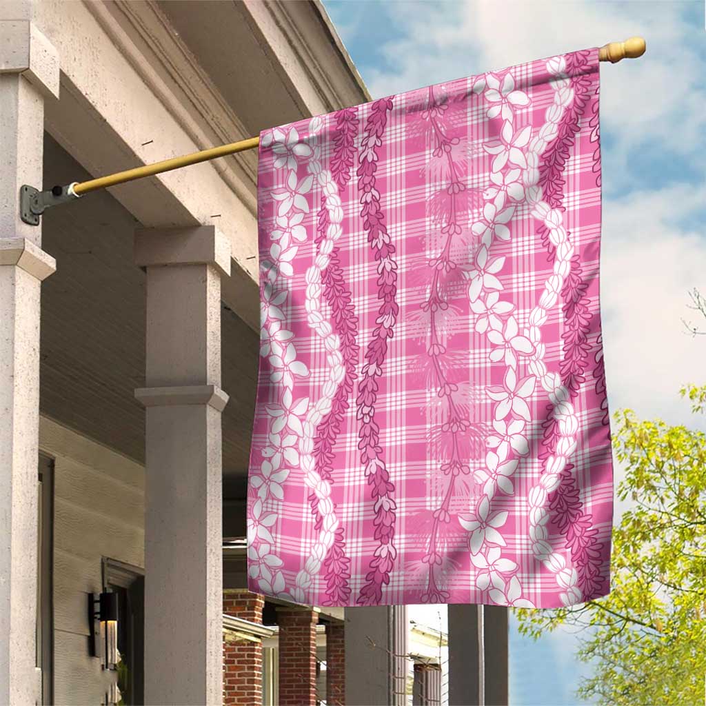 Hawaiian Ohia Lehua Lei Garden Flag Plaid Palaka Akala Pattern - Polynesian Pride