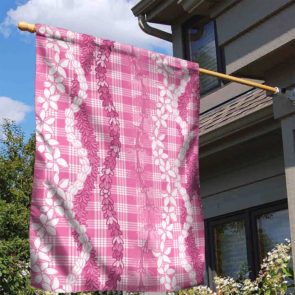 Hawaiian Ohia Lehua Lei Garden Flag Plaid Palaka Akala Pattern - Polynesian Pride