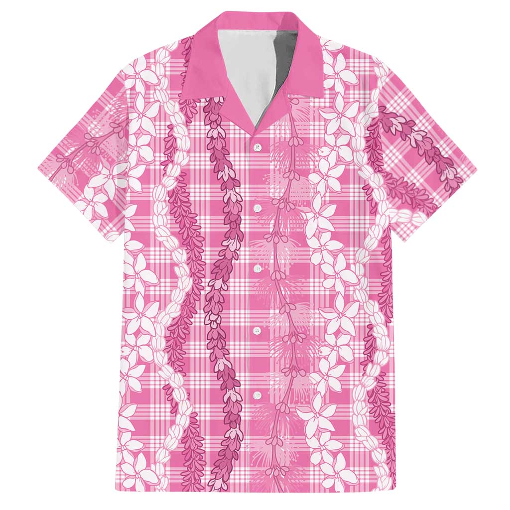 Hawaiian Ohia Lehua Lei Hawaiian Shirt Plaid Palaka Akala Pattern - Polynesian Pride