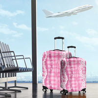 Hawaiian Ohia Lehua Lei Luggage Cover Plaid Palaka Akala Pattern - Polynesian Pride