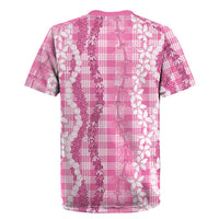 Hawaiian Ohia Lehua Lei Rugby Jersey Plaid Palaka Akala Pattern - Polynesian Pride
