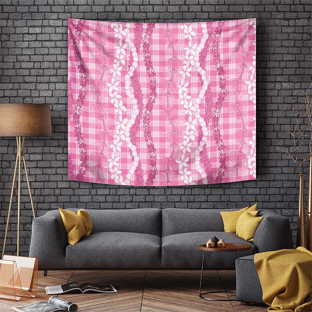 Hawaiian Ohia Lehua Lei Tapestry Plaid Palaka Akala Pattern - Polynesian Pride
