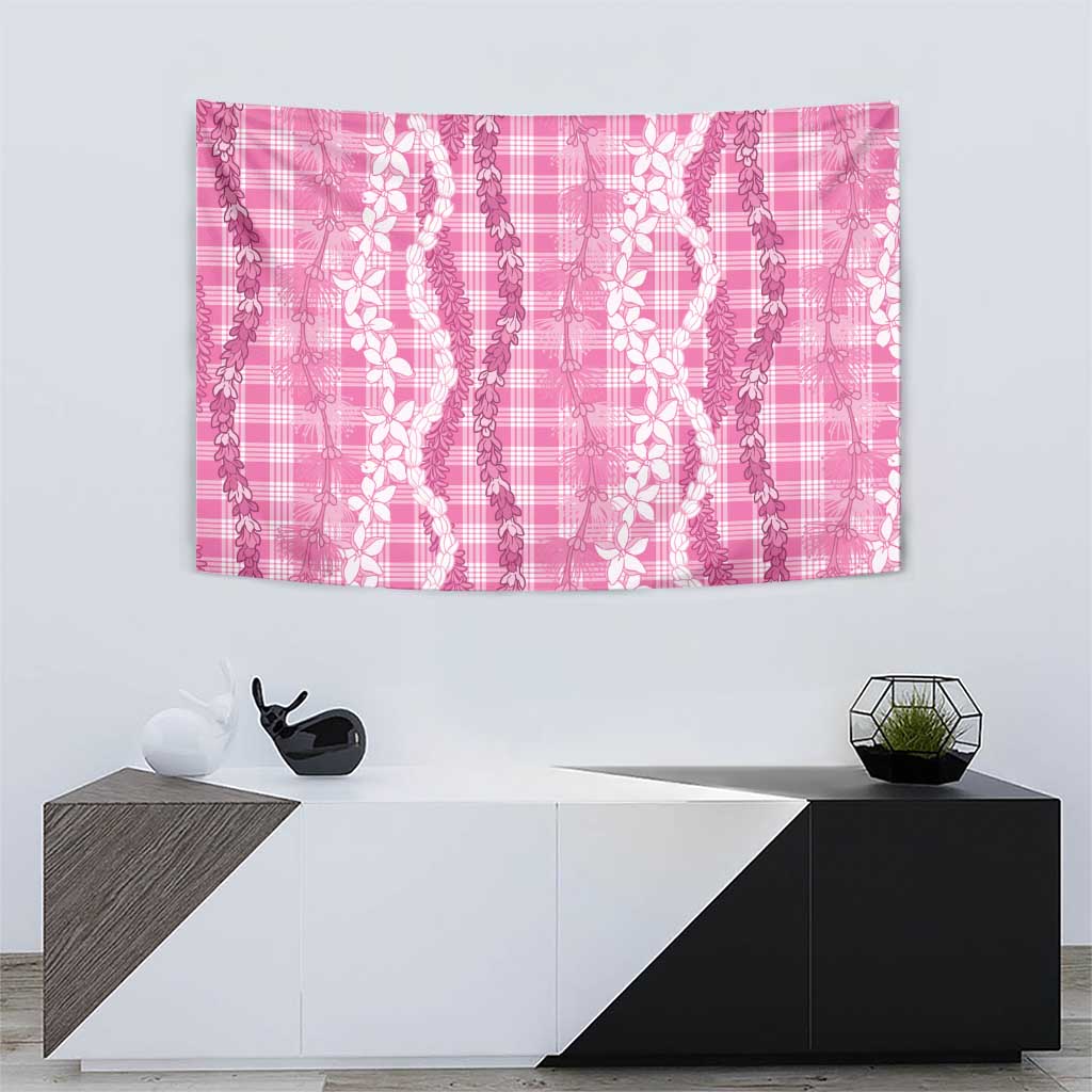 Hawaiian Ohia Lehua Lei Tapestry Plaid Palaka Akala Pattern - Polynesian Pride