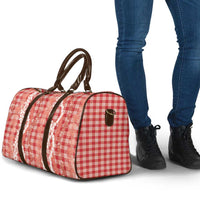 Hawaiian Ohia Lehua Lei Travel Bag Plaid Palaka Ulaula Pattern - Polynesian Pride