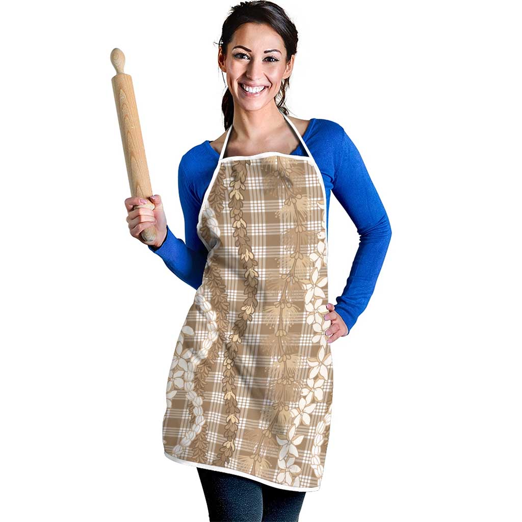 Hawaiian Ohia Lehua Lei Apron Plaid Palaka Kalaihaahaa Pattern - Polynesian Pride