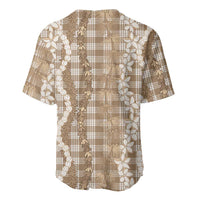 Hawaiian Ohia Lehua Lei Baseball Jersey Plaid Palaka Kalaihaahaa Pattern - Polynesian Pride