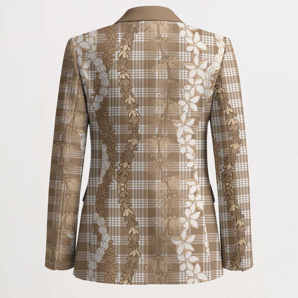 Hawaiian Ohia Lehua Lei Blazer Plaid Palaka Kalaihaahaa Pattern - Polynesian Pride