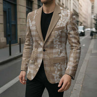 Hawaiian Ohia Lehua Lei Blazer Plaid Palaka Kalaihaahaa Pattern - Polynesian Pride