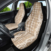 Hawaiian Ohia Lehua Lei Car Seat Cover Plaid Palaka Kalaihaahaa Pattern LT9 - Polynesian Pride