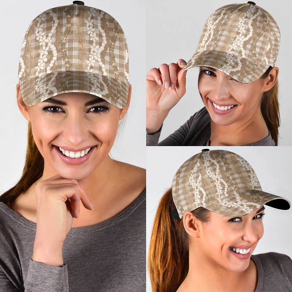 Hawaiian Ohia Lehua Lei Classic Cap Plaid Palaka Kalaihaahaa Pattern LT9 - Polynesian Pride