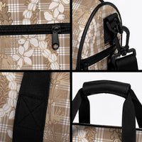 Hawaiian Ohia Lehua Lei Duffle Bag Plaid Palaka Kalaihaahaa Pattern