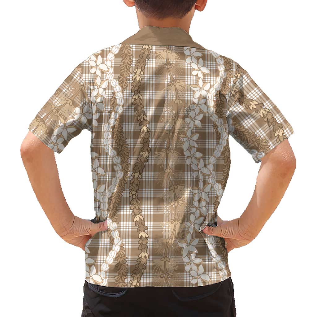 Hawaiian Ohia Lehua Lei Family Matching Short Sleeve Bodycon Dress and Hawaiian Shirt Plaid Palaka Kalaihaahaa Pattern LT9 - Polynesian Pride
