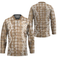Hawaiian Ohia Lehua Lei Hockey Jersey Plaid Palaka Kalaihaahaa Pattern - Polynesian Pride