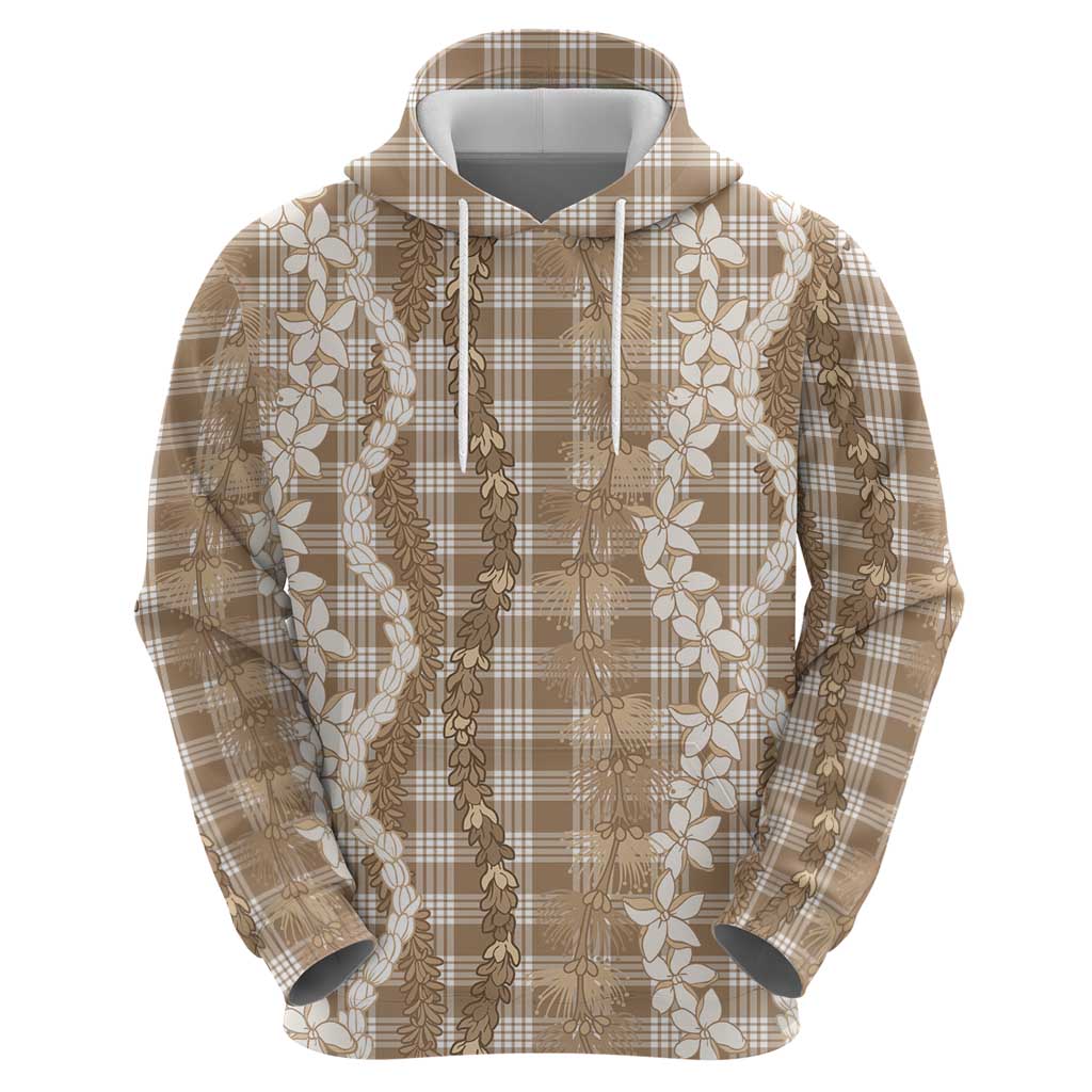 Hawaiian Ohia Lehua Lei Hoodie Plaid Palaka Kalaihaahaa Pattern - Polynesian Pride