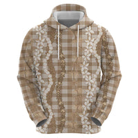 Hawaiian Ohia Lehua Lei Hoodie Plaid Palaka Kalaihaahaa Pattern - Polynesian Pride