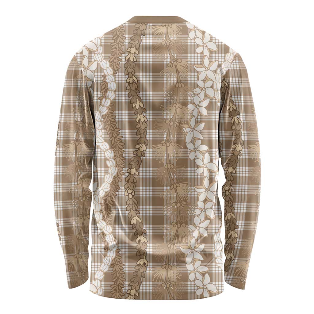 Hawaiian Ohia Lehua Lei Long Sleeve Shirt Plaid Palaka Kalaihaahaa Pattern - Polynesian Pride