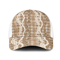 Hawaiian Ohia Lehua Lei Mesh Trucker Cap Plaid Palaka Kalaihaahaa Pattern - Polynesian Pride