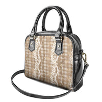 Hawaiian Ohia Lehua Lei Shoulder Handbag Plaid Palaka Kalaihaahaa Pattern - Polynesian Pride