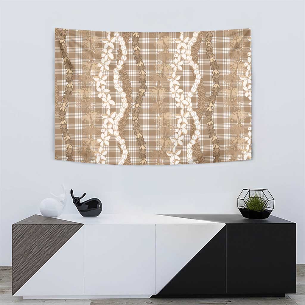 Hawaiian Ohia Lehua Lei Tapestry Plaid Palaka Kalaihaahaa Pattern - Polynesian Pride