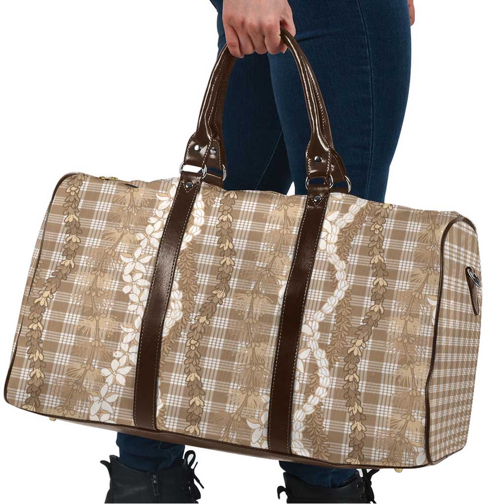 Hawaiian Ohia Lehua Lei Travel Bag Plaid Palaka Kalaihaahaa Pattern - Polynesian Pride