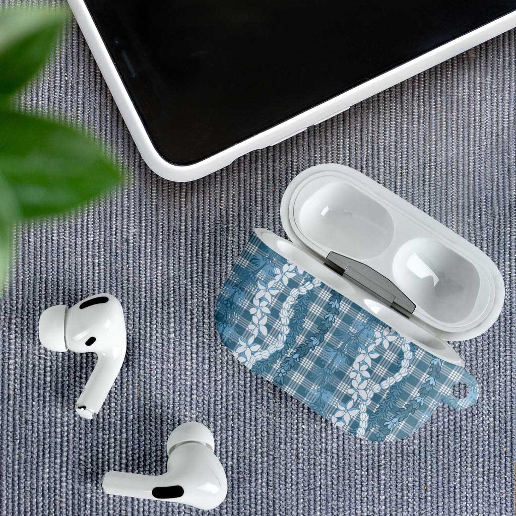 Hawaiian Ohia Lehua Lei AirPods Case Plaid Palaka Uliuli Omaomao Pattern - Polynesian Pride