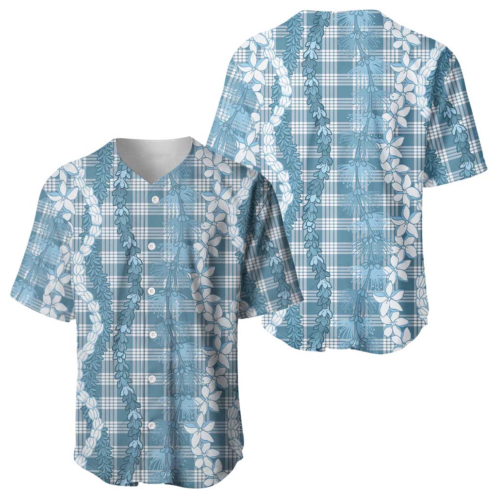 Hawaiian Ohia Lehua Lei Baseball Jersey Plaid Palaka Uliuli Omaomao Pattern LT9 - Polynesian Pride