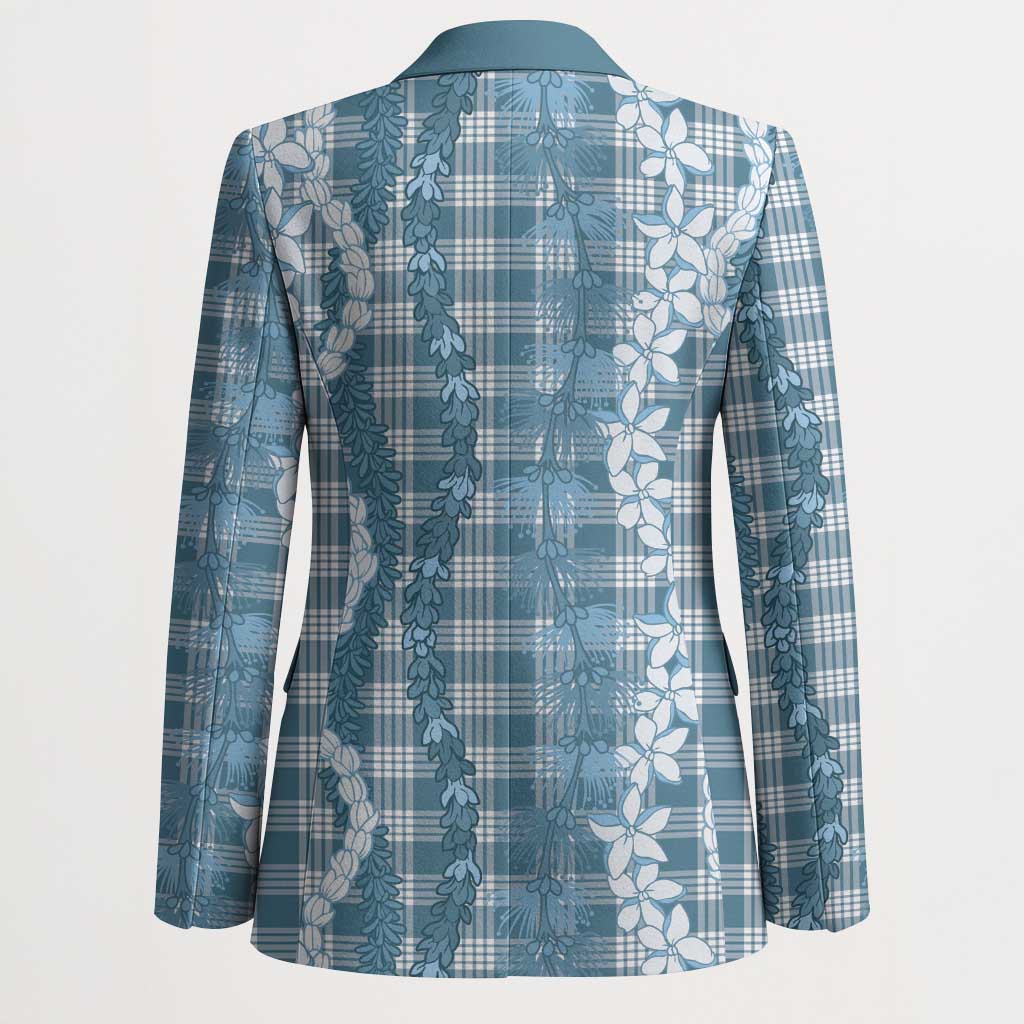 Hawaiian Ohia Lehua Lei Blazer Plaid Palaka Uliuli Omaomao Pattern - Polynesian Pride