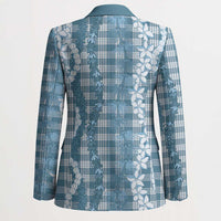 Hawaiian Ohia Lehua Lei Blazer Plaid Palaka Uliuli Omaomao Pattern - Polynesian Pride