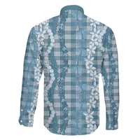 Hawaiian Ohia Lehua Lei Family Matching Off Shoulder Maxi Dress and Hawaiian Shirt Plaid Palaka Uliuli Omaomao Pattern LT9 - Polynesian Pride