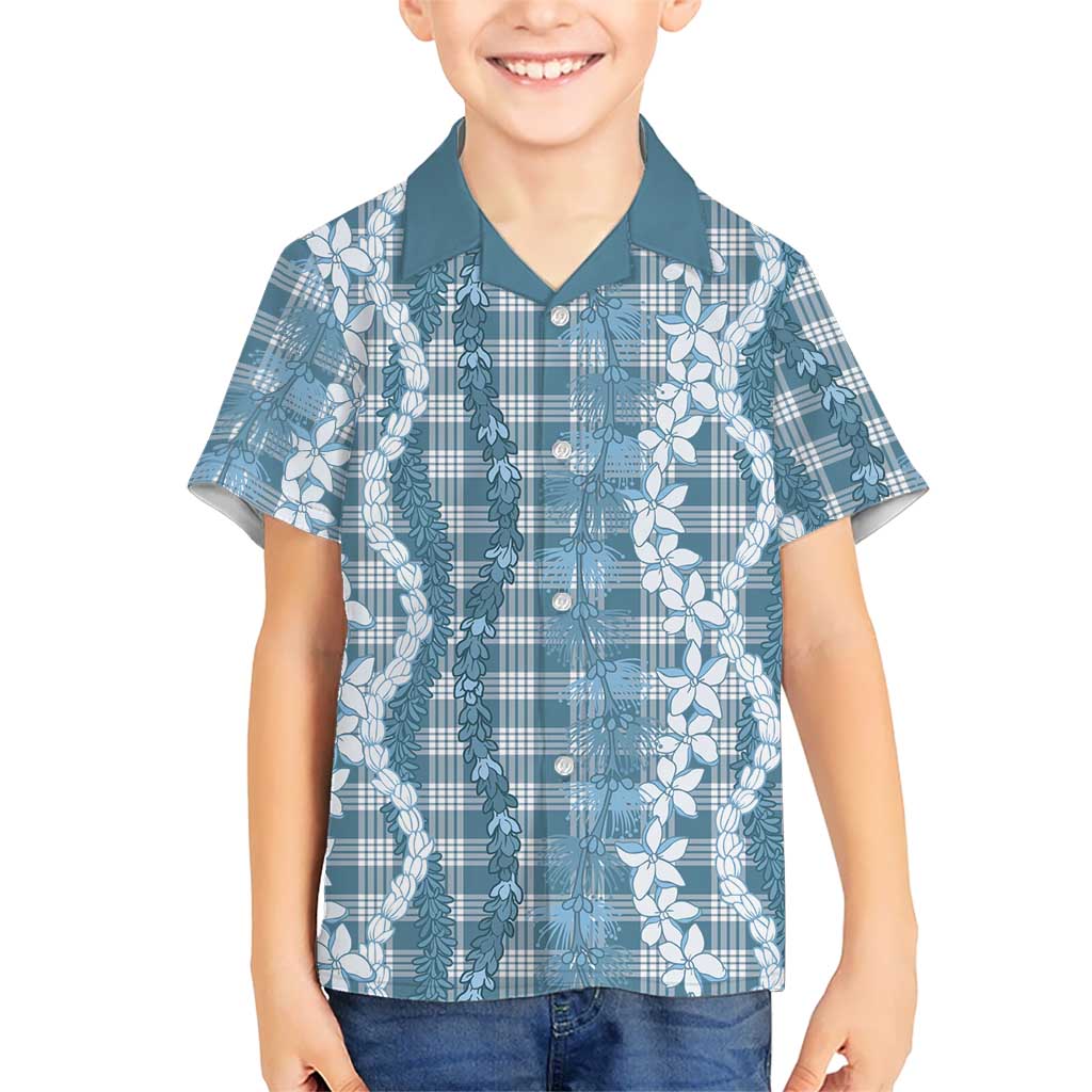 Hawaiian Ohia Lehua Lei Family Matching Tank Maxi Dress and Hawaiian Shirt Plaid Palaka Uliuli Omaomao Pattern LT9 - Polynesian Pride