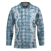 Hawaiian Ohia Lehua Lei Hockey Jersey Plaid Palaka Uliuli Omaomao Pattern - Polynesian Pride