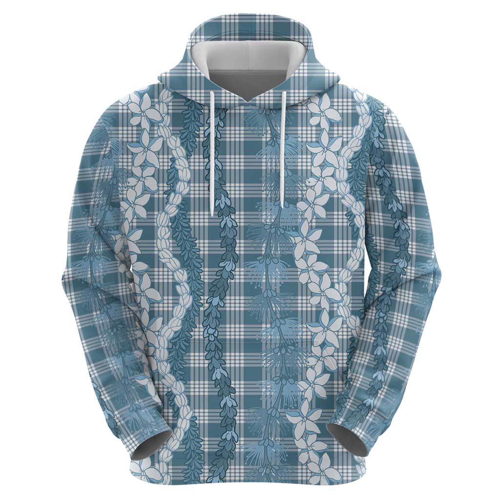 Hawaiian Ohia Lehua Lei Hoodie Plaid Palaka Uliuli Omaomao Pattern - Polynesian Pride