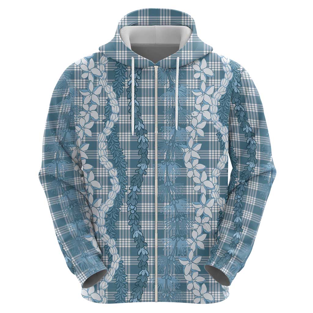 Hawaiian Ohia Lehua Lei Hoodie Plaid Palaka Uliuli Omaomao Pattern - Polynesian Pride