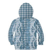 Hawaiian Ohia Lehua Lei Kid Hoodie Plaid Palaka Uliuli Omaomao Pattern - Polynesian Pride