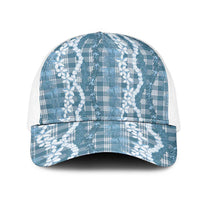 Hawaiian Ohia Lehua Lei Mesh Trucker Cap Plaid Palaka Uliuli Omaomao Pattern - Polynesian Pride