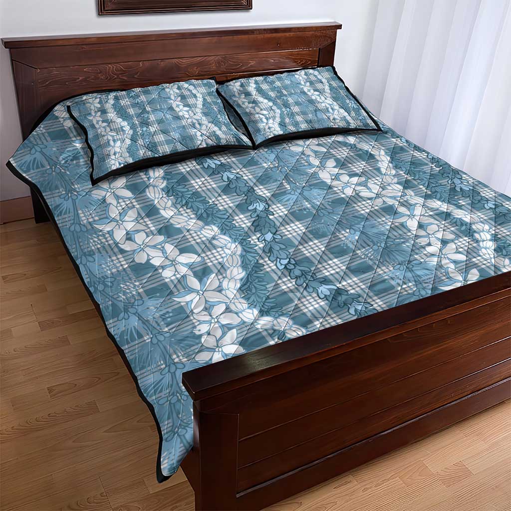 Hawaiian Ohia Lehua Lei Quilt Bed Set Plaid Palaka Uliuli Omaomao Pattern LT9 - Polynesian Pride