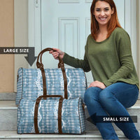 Hawaiian Ohia Lehua Lei Travel Bag Plaid Palaka Uliuli Omaomao Pattern - Polynesian Pride