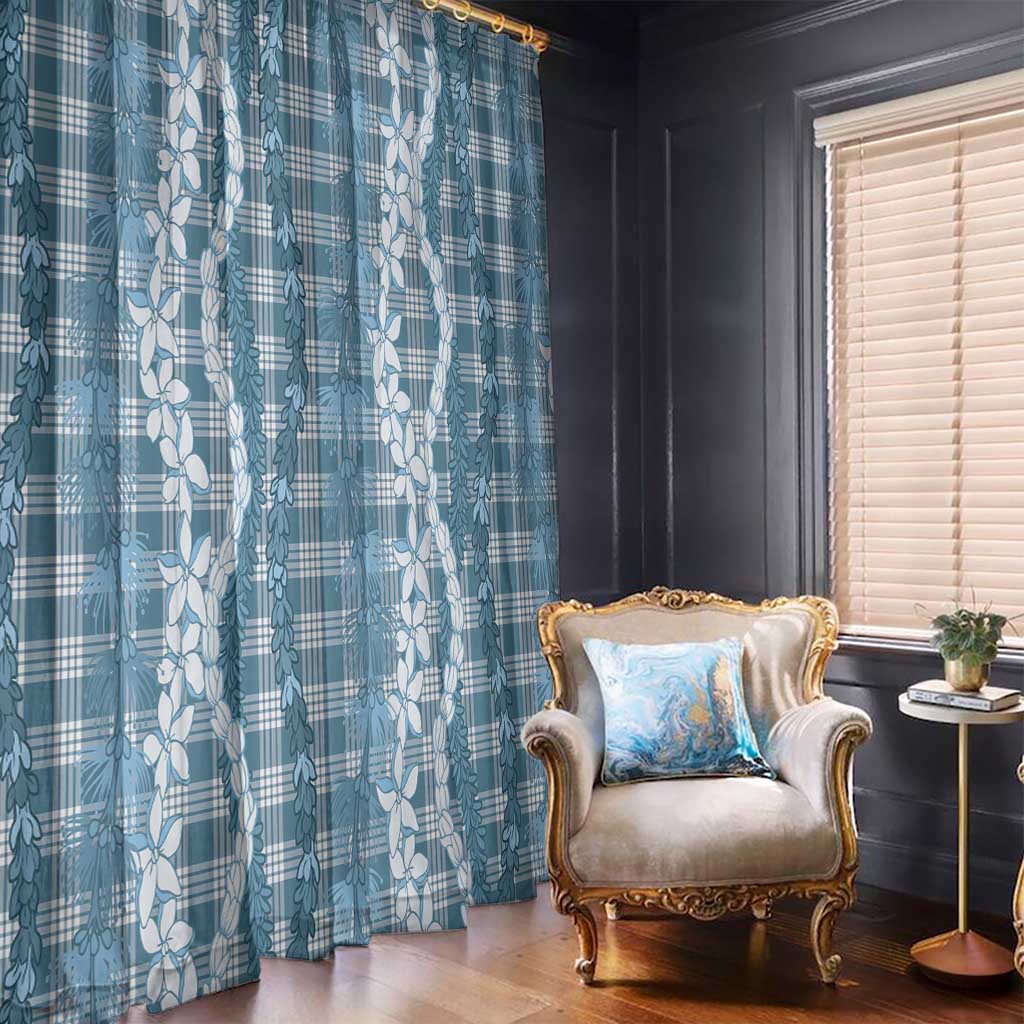 Hawaiian Ohia Lehua Lei Window Curtain Plaid Palaka Uliuli Omaomao Pattern LT9 - Polynesian Pride