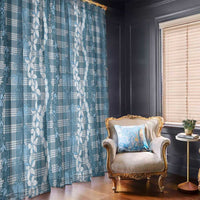 Hawaiian Ohia Lehua Lei Window Curtain Plaid Palaka Uliuli Omaomao Pattern LT9 - Polynesian Pride
