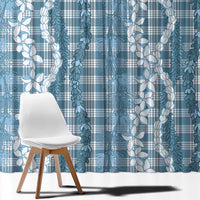 Hawaiian Ohia Lehua Lei Window Curtain Plaid Palaka Uliuli Omaomao Pattern LT9 - Polynesian Pride
