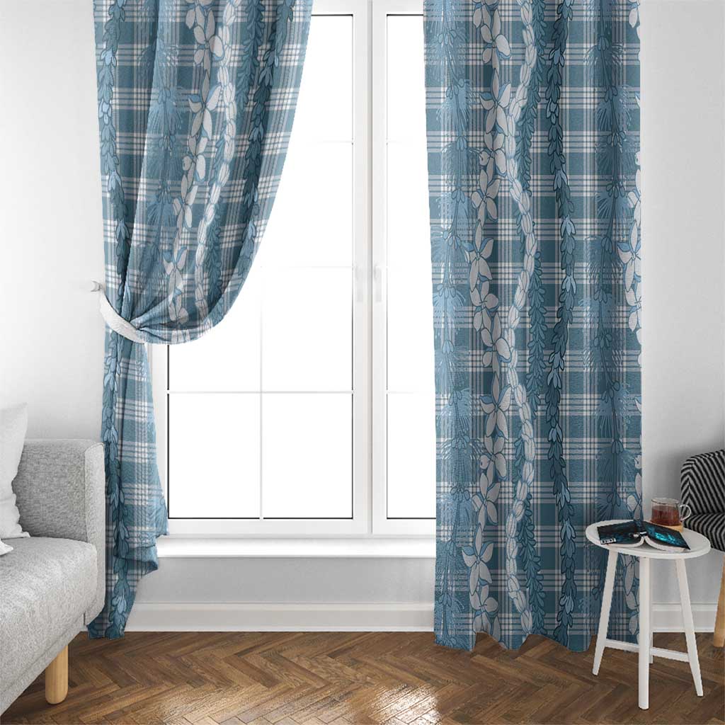 Hawaiian Ohia Lehua Lei Window Curtain Plaid Palaka Uliuli Omaomao Pattern LT9 - Polynesian Pride