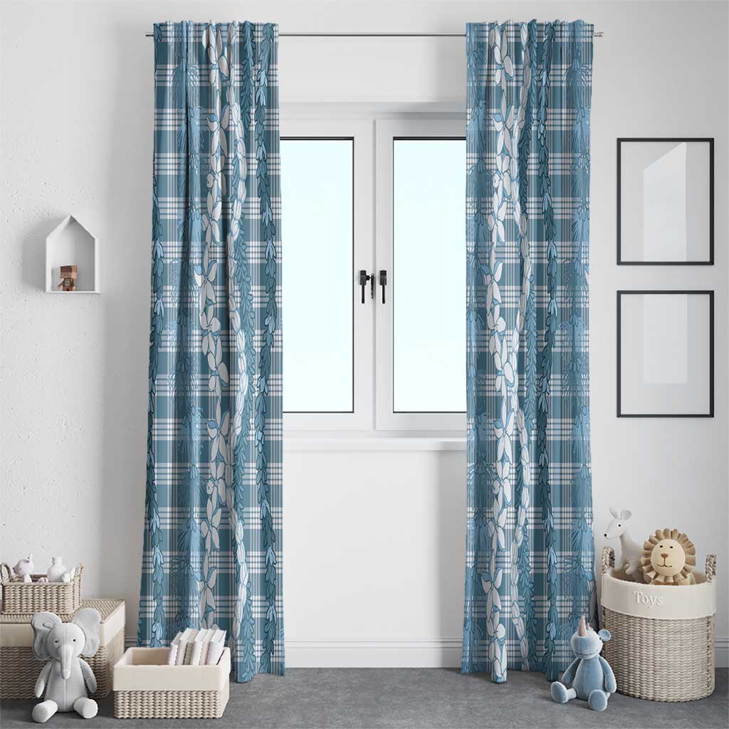 Hawaiian Ohia Lehua Lei Window Curtain Plaid Palaka Uliuli Omaomao Pattern LT9 - Polynesian Pride